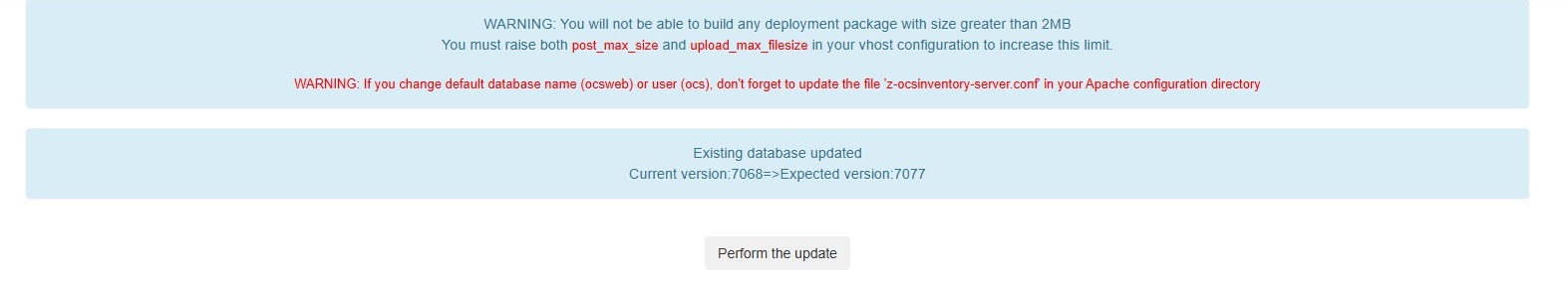 Updating the database schema