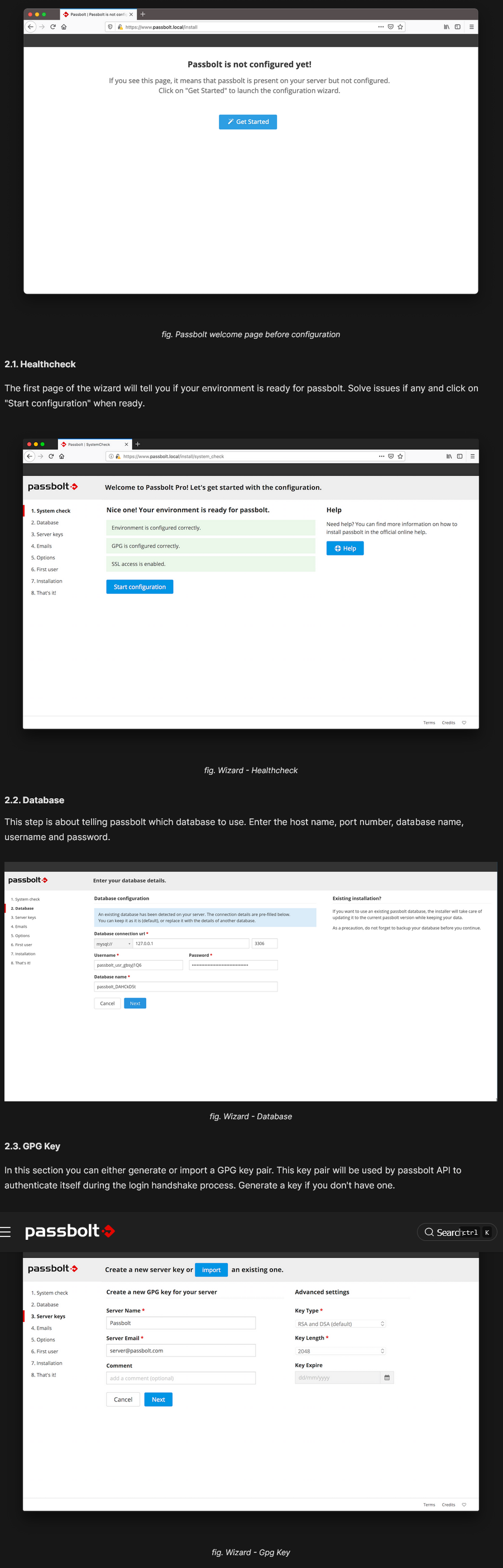 Passbolt installation step 2