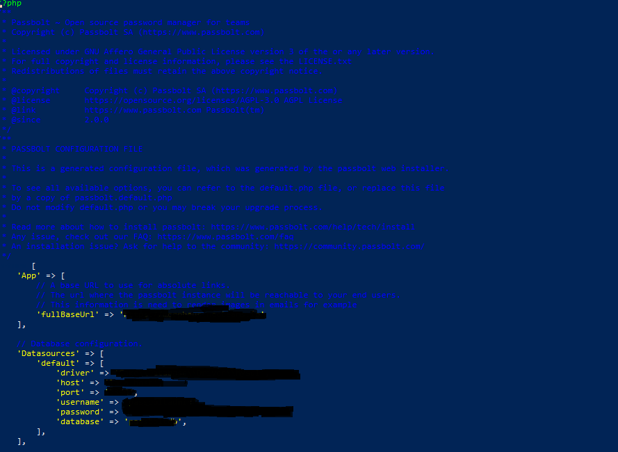 Passbolt configuration file
