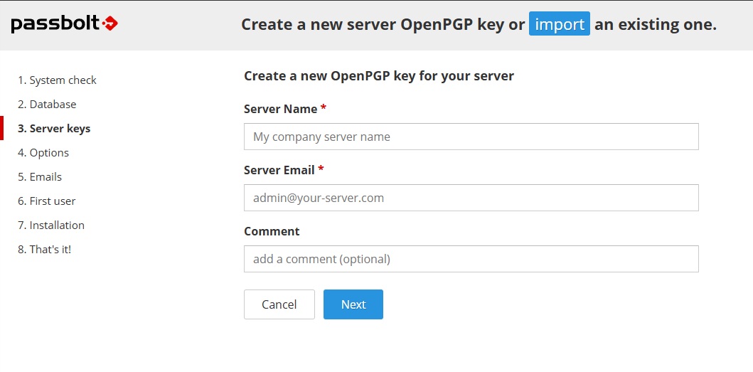 Passbolt - Server keys