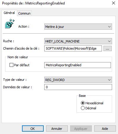 MetricsReportingEnabled = 0 — Edge telemetry is disabled.
