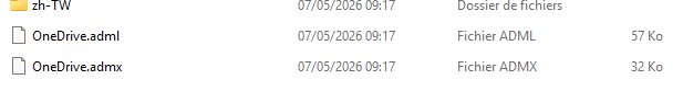 OneDrive.admx and OneDrive.adml in the adm folder of the installed client.